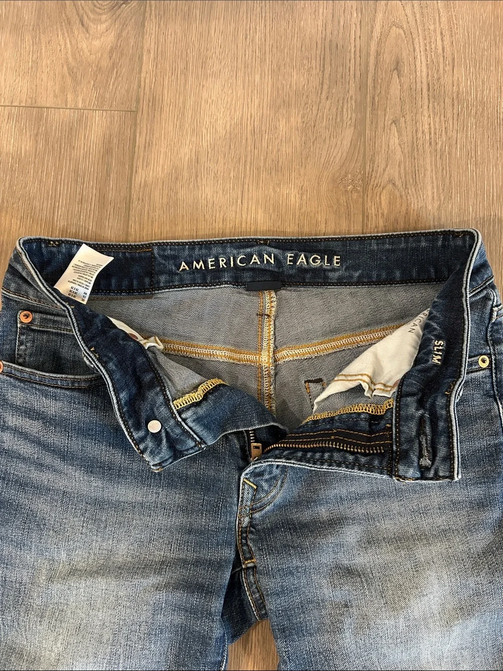 American Eagle Outfitters Men’s Blue Washed Slim Jeans 28x28
